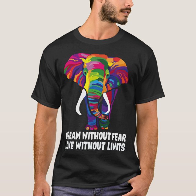 Camiseta Dream Without Fear Love Without Limits  LGBT Pride (Frente)