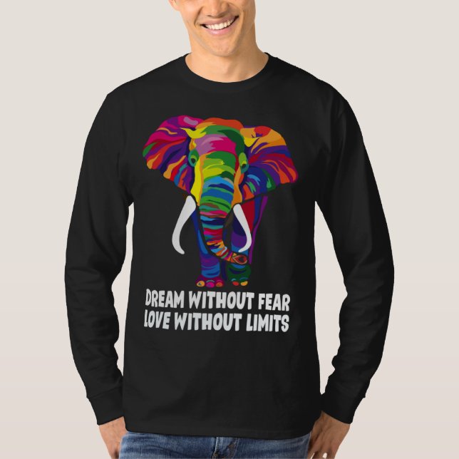 Camiseta Dream Without Fear Love Without Limits  LGBT Pride (Frente)