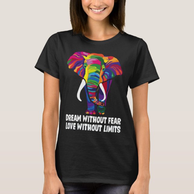 Camiseta Dream Without Fear Love Without Limits  LGBT Pride (Frente)