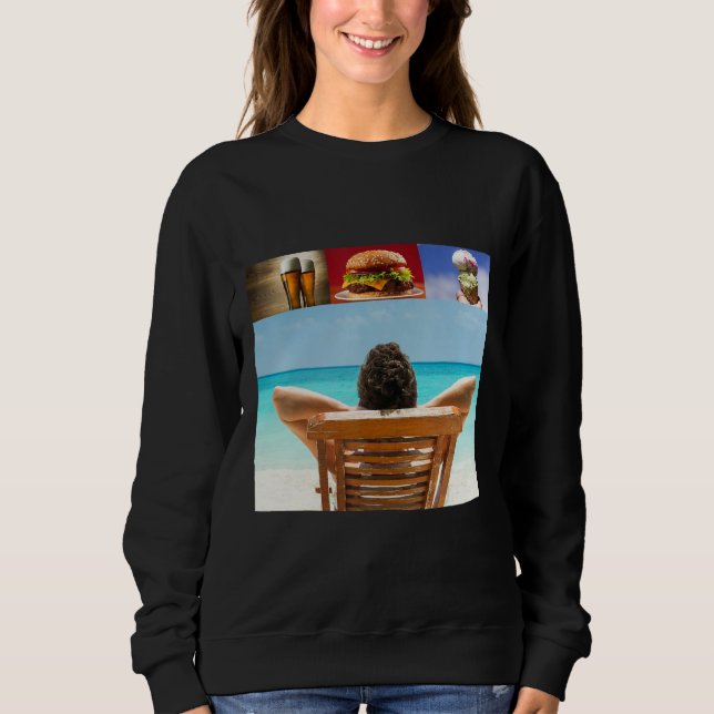 Camiseta Dreaming about sleeping on the beach with beer ham (Frente)