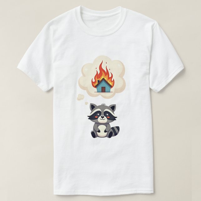 Camiseta Dreaming of Destruction Raccoon Rampage: Sonhos de (Frente do Design)