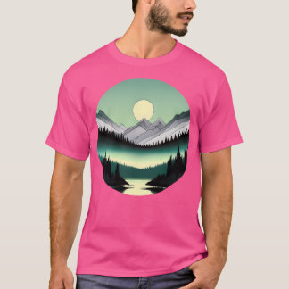 Camiseta Dreamy Celestial Forest Uma Noite Abstrato No
