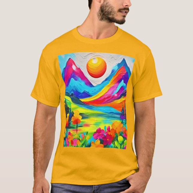 Camiseta Dreamy Mountain Majestade Painting (Frente)