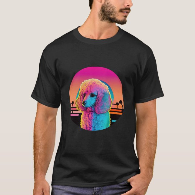 Camiseta Dreamy Poodle Synthwave Nights (Frente)