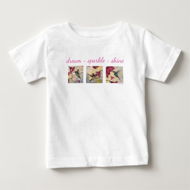 Camiseta Drekle Shine Hummingbird Art Baby Tutu (Frente)
