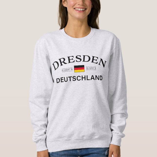 Camiseta Dresden Alemanha Coordenadas Alemão (Frente)
