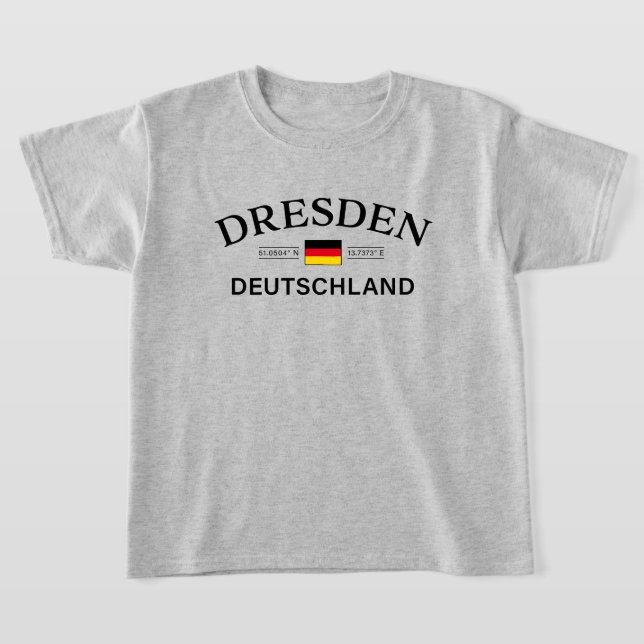Camiseta Dresden Deutschland Coordenadas Alemães Crianças (Postura )