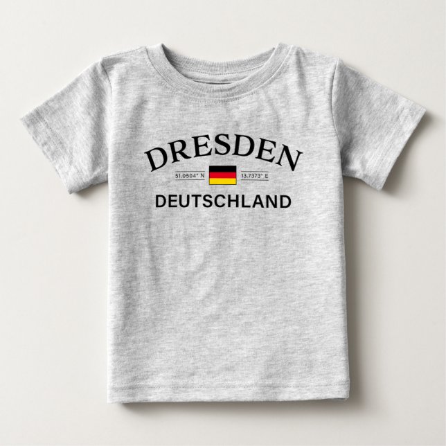 Camiseta Dresden Deutschland Coordenadas Alemão (Frente)