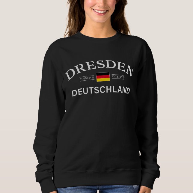 Camiseta Dresden Deutschland Coordenadas Alemão (Frente)
