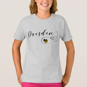Camiseta Dresden Flag In Heart, Saxónia, Alemanha