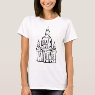 Camiseta Dresden Frauenkirche, Alemanha Arte minimalista