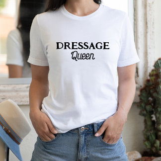 Camiseta Dressage Queen Cute Retro Script Equestrian