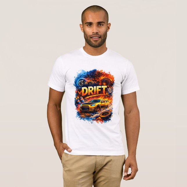 Camiseta Drift King – High Speed Racing Car Fire Art Design (Frente Completa)