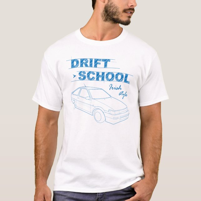 Camiseta Drift School - AE86 Twin cam Corolla (Frente)