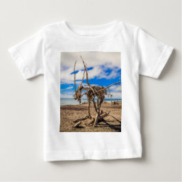 Camiseta Driftwood trabalho de arte em Hokitika Beach, Nova