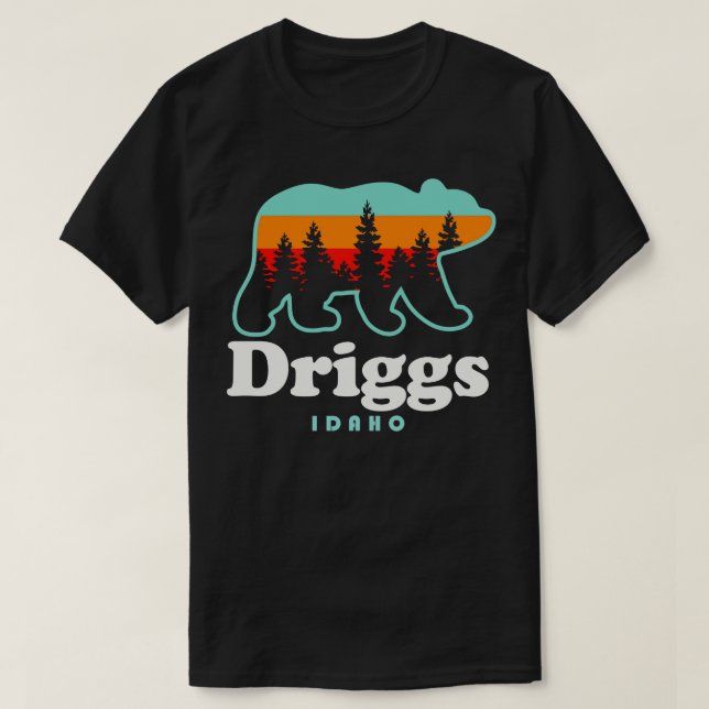 Camiseta Driggs Idaho Skiing Ultrapassa Driggs Urso de Féri (Frente do Design)