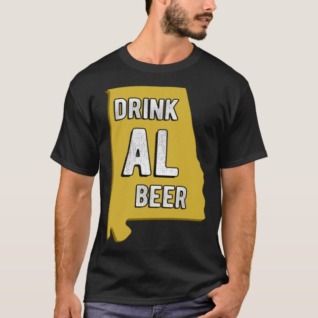 Camiseta Drink AL Beer State Of Alabama Beer Birmingham Hun (Frente)