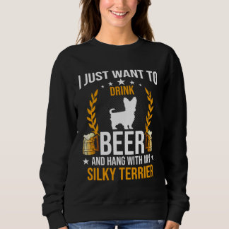 Camiseta Drink Beer And Hang With My Silky Terrier Dog