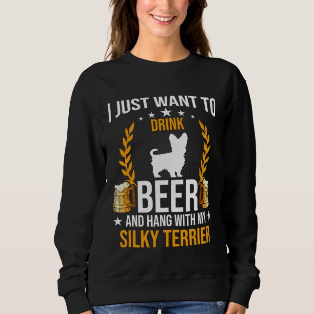 Camiseta Drink Beer And Hang With My Silky Terrier Dog (Frente)