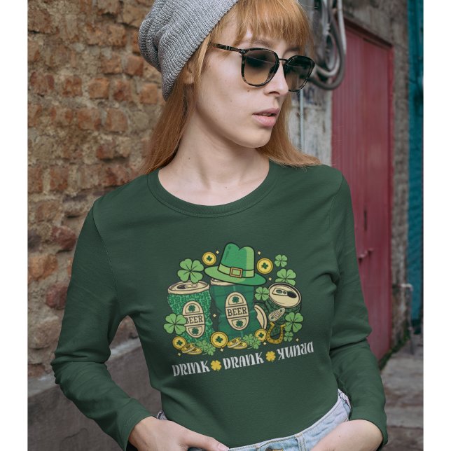 Camiseta Drink Drank Drunk Funny St Patrick's Day Beer (Criador carregado)