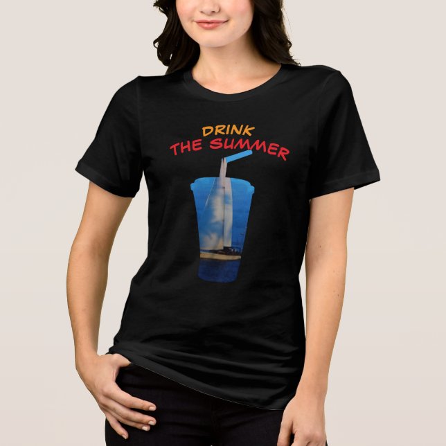 Camiseta Drink the Summer – Nautical Blue Sail Tee (Frente)
