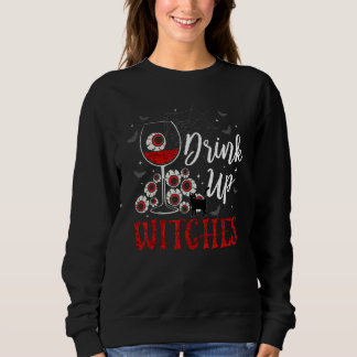 Camiseta Drink Up Witches Eyeball Wine Glasses Spooky Seaso