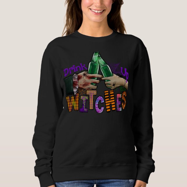 Camiseta Drink Up Witches Halloween  Drinking Party Wine Be (Frente)