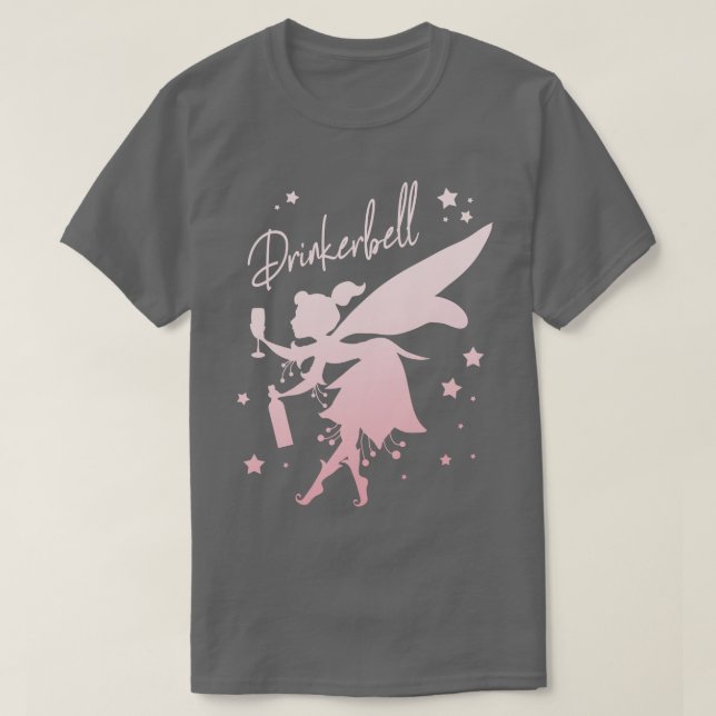 Camiseta Drinkerbell Bebendo Funny Fairy Women Party (Frente do Design)