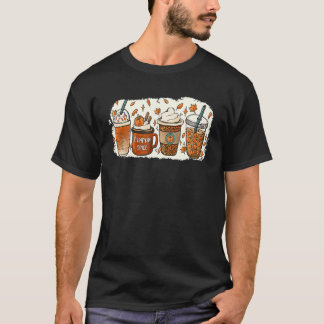 Camiseta Drinking Halloween Fall Pumpkin Coffee Drinks
