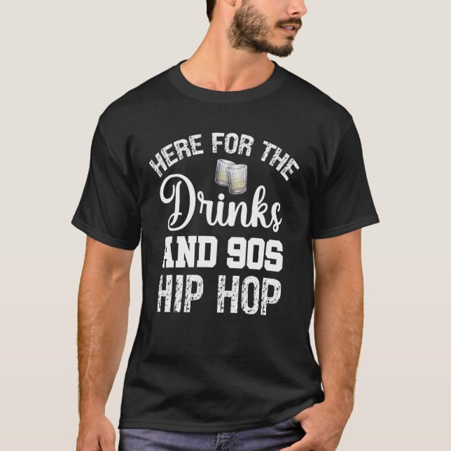 Camiseta Drinking & Hip Hop Music  Quotes (Frente)
