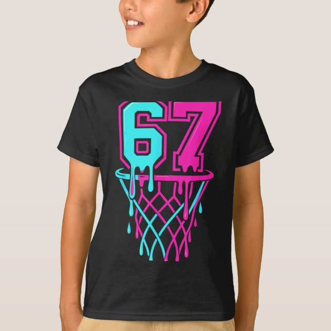 Camiseta Drip 67 Basketball Six Seven Meme Game Day 6 7 Tee (Frente)
