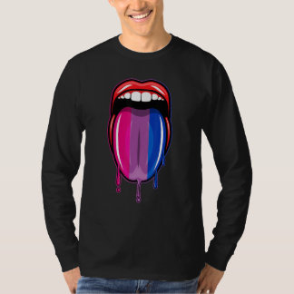 Camiseta Dripping Lips Tongue Bisexual Pride Bisexuality Fl