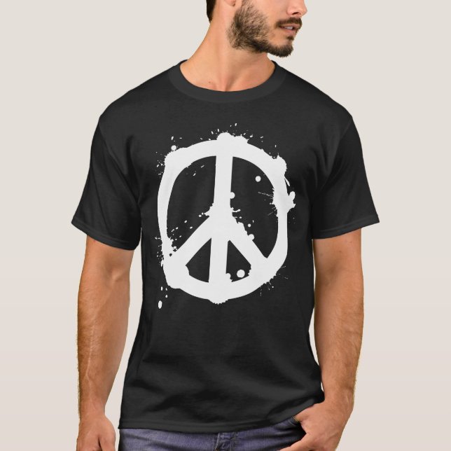Camiseta DRIPPING PEACE MARK -white- (Frente)