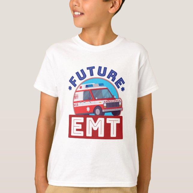 Camiseta Driver de Ambulância paramédica EMT futuro (Frente)