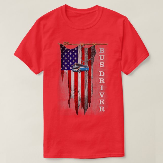 Camiseta Driver de Barramento de Sinalizador EUA (Frente do Design)