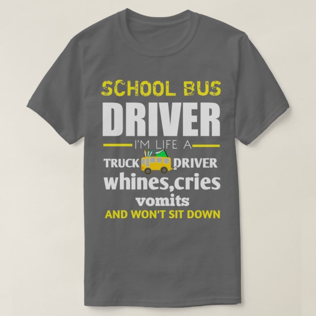 Camiseta Drivers do distrito escolarDriver de ônibus escola (Frente do Design)