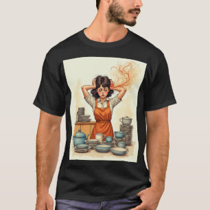 Camiseta Droga, Mãe Cansada Vida de Mãe Caos Humor de Cozin