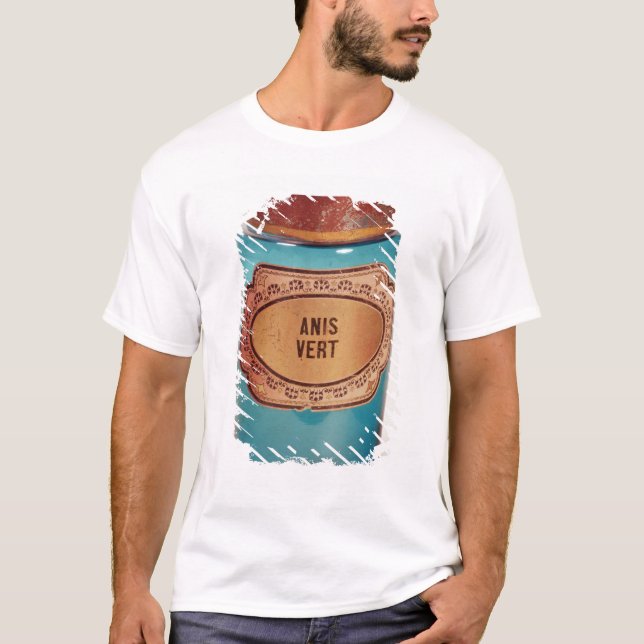 Camiseta Drogue o frasco, com etiqueta para Anis Vert, (Frente)