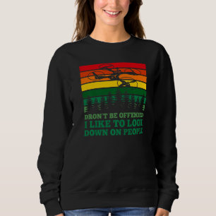 Camiseta Drone com câmera Piloto Olhando para Baixo nas Pes