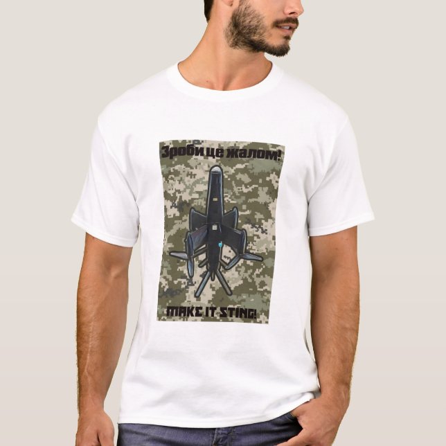 Camiseta drone interceptador STING ucraniano (Frente)