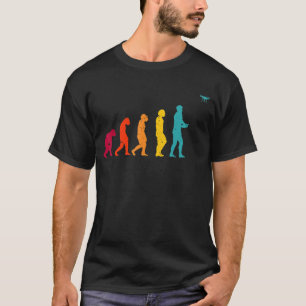 Camiseta Drone Piloto de Drone Evolutivo de Drone Retro Dro