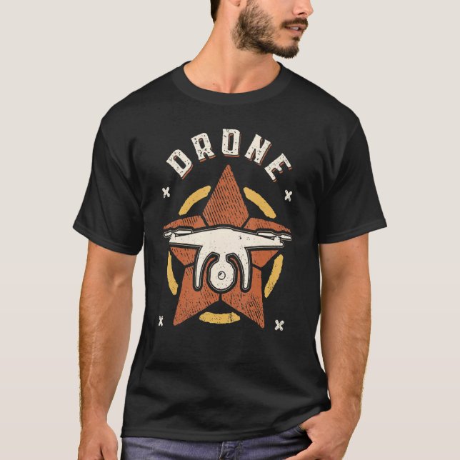 Camiseta Drone Vintage Retro Classic (Frente)