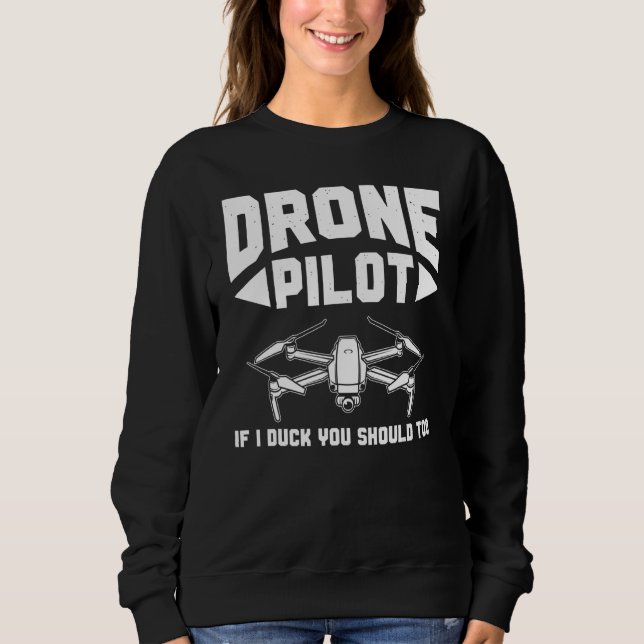 Camiseta Drones  Piloto de Drone Se Eu Me Agacho Você També (Frente)