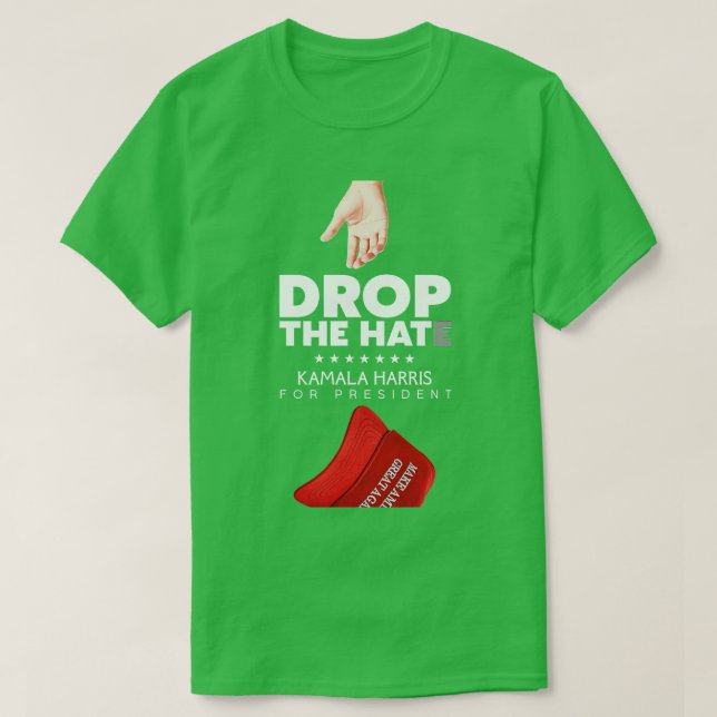Camiseta DROP THE HATE Kamala For 2024 Hoodie (Frente do Design)