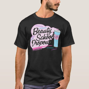 Camiseta Dropout da escola de beleza das damas cor-de-rosa