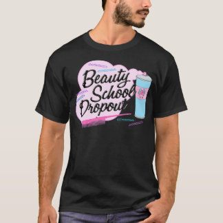 Camiseta Dropout da escola de beleza das damas cor-de-rosa