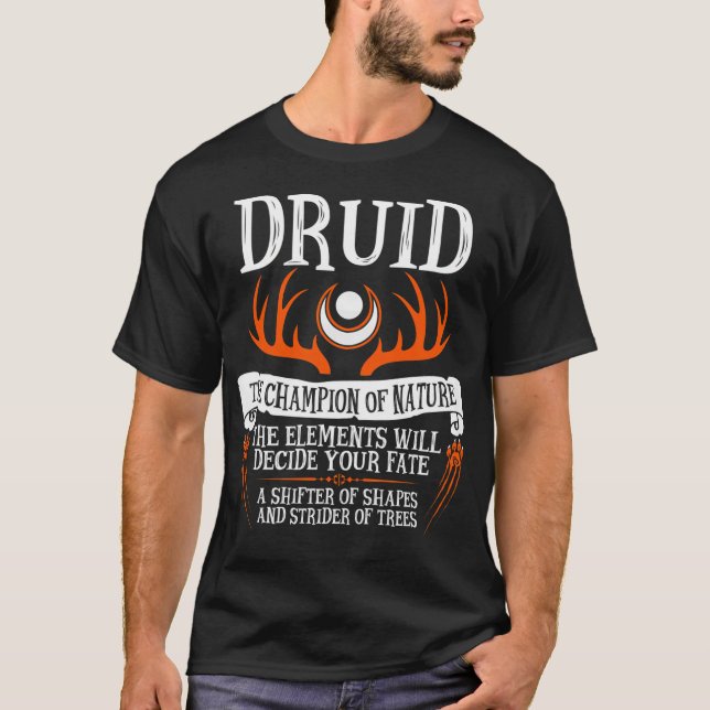 Camiseta Druid O Campeão Da Natureza - Dragões Dungeons ( (Frente)