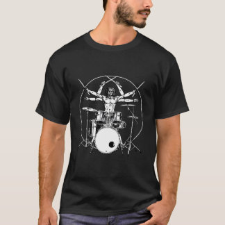 Camiseta Drum Drum Da Vinci Drummer Vitruviano