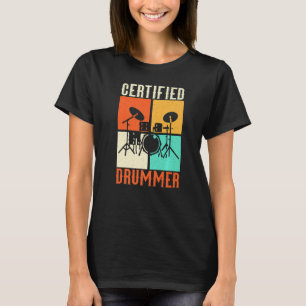 Camiseta Drum Grunge Drumset Retro Vintage Style Certificad