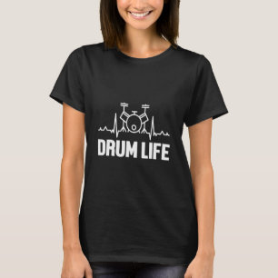 Camiseta Drum Life Heartbeat Pulso Drumming Drums Musical B
